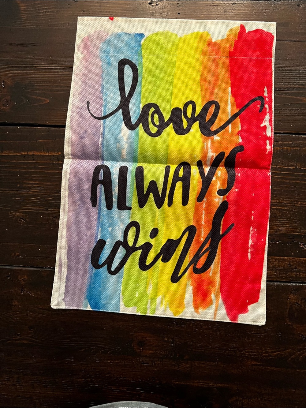 Love Always Wins Wall hHanging/Flag  - Multi Color (New)
